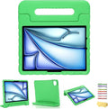 Kids Case for iPad Pro 11 inch M5/M4 (2025/2024) with Pencil Holder/Convertible Handle Stand Shockproof Slim Lightweight Cute Soft EVA Heavy Duty Rugged Kickstand Cover for Children, Green