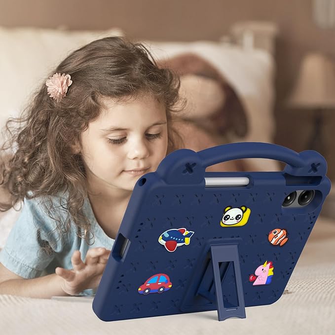 AKABEILA Compatible with Apple iPad Pro 12.9(2018/2020/2021/2022)/Air 13(2026) M4(2025) M3(2024)/Pro 13(2025) M5(2024) Tablet Case, Cases with Shoulder Strap & Stand Handle & Pen Tray Navy Blue