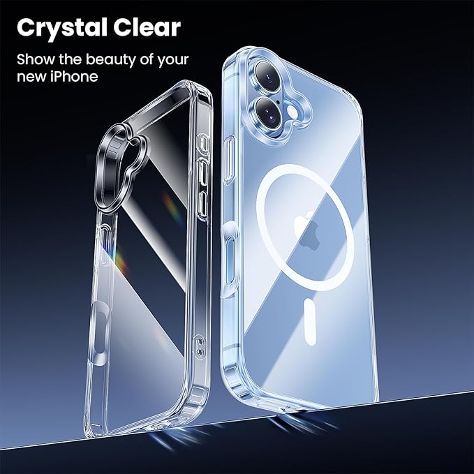 Anti-Yellowing Strong Magnetic for iPhone 17 Case [Compatible with MagSafe] [12FT Military Grade Drop] Slim Thin iPhone Cover 6.3 Inch, Clear