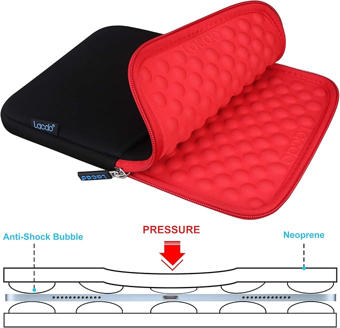 Lacdo Tablet Sleeve Case for 13 inch New iPad Air M4 M3 M2 2026-2024, 13 inch iPad Pro M5 M4 2025-2024, 12.9 inch iPad Pro 6 5 4 3 with Magic Keyboard and Smart Keyboard Folio Protective Bag, Red