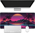 Mouse Pad,Retro Sunset Desk Mat for Desktop,Desk Pad with Non-Slip Base and Stitched Edge,Extended Mousepad for Office and Home 35.4X15.7 Inch