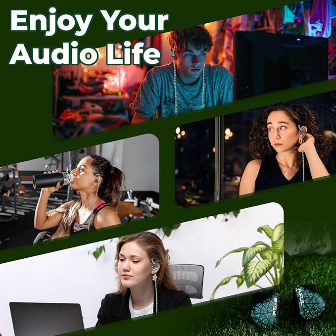 HiFiGo AFUL Performer 5+2/7 IEMs, 1 Micro Planar+2DD+4BA in-Ear Monitor with 3D Printed Acoustic Tube Structure, HiFi Wired Gaming Earbuds with 3.5mm Jack Detachable Cable for HiFi Music (3.5mm)