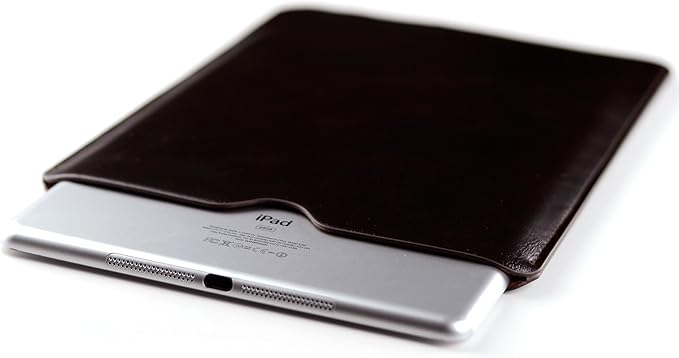 Dockem Executive Sleeve for iPad 9.7 (2017 and 2018), iPad Pro 9.7, iPad Air & iPad Air 2: Slim, Premium Synthetic Leather Tablet Case: Microfiber Lined, Simple, Protective Cover [Dark Brown]