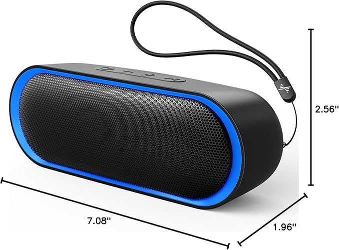 LENRUE Bluetooth Speakers, Waterproof Portable Speakers with TWS, 24 Playtime, Stereo Sound, Wireless for Home Shower Pool Beach Outdoor (Black)