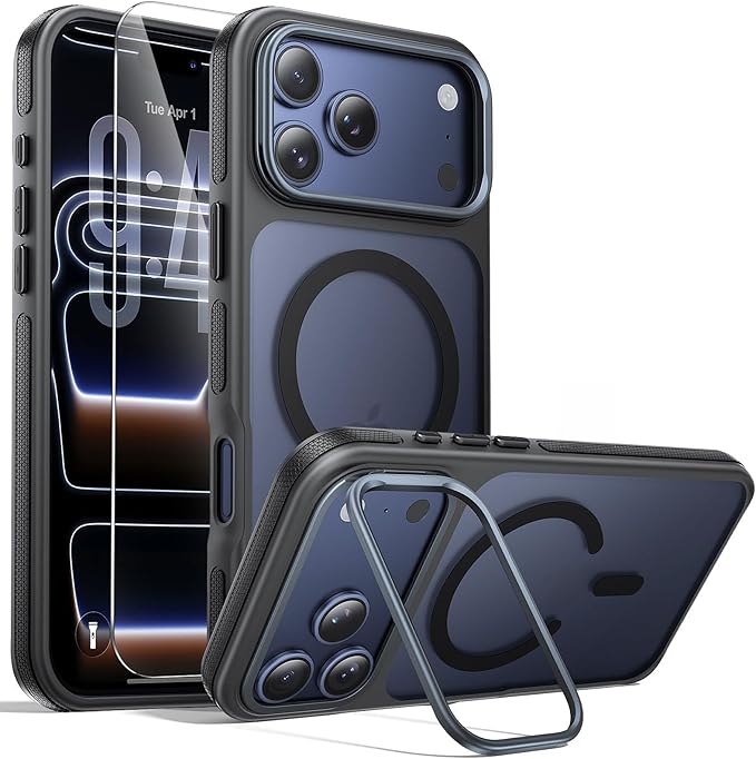 2 in 1 for iPhone 17 Pro Max Case,[1 Screen Protector],7X Military-Grade Drop Protection,Fits MagSafe,Tough, Rugged & Durable for Heavy Duty iPhone 17 Pro Max Case,Black