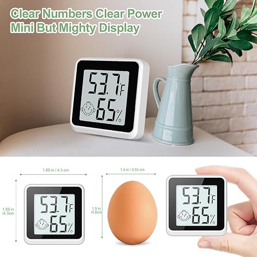 Indoor Humidity Meter Hygrometer 4Pack, Room Thermometer for Accurate Room Temperature Monitor, Digital Hygrometer with Indoor Thermometer for Home, Baby Nursery, and Humidity Sensor Enhanced Comfort