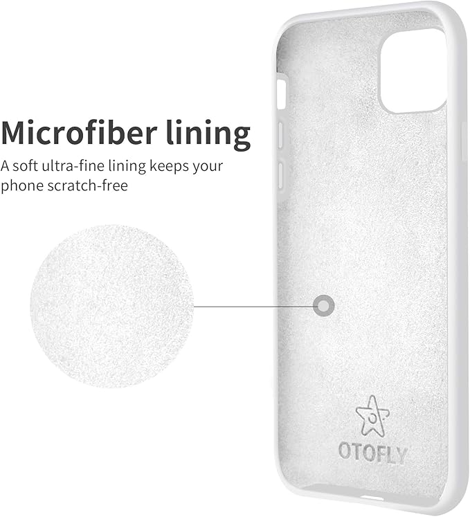OTOFLY Compatible with iPhone 11 Case,Ultra Slim Fit iPhone Case Liquid Silicone Gel Cover with Full Body Protection Anti-Scratch Shockproof Case (White)