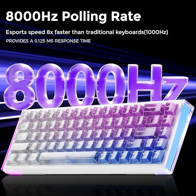 DAREU COOL68 60% Wired Gaming Keyboard, Rapid Trigger Magnetic Switch Keyboard with 8000Hz Polling Rate, Adjustable Actuation, 0.1ms Latency, Gasket Mount, Hot swappable, RGB Light