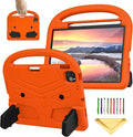Kids Case for Apple iPad Air 11 inch M3/M2 & iPad Pro 11 inch M5/M4 (2025/2024) with Pencil Holder/Handle/Kickstand Lightweight Soft EVA Foam Shockproof Stand Girls Boys Cover, Orange Bird