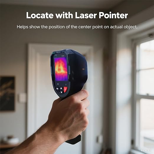 Thermal Imaging Camera Super Resolution 240 x 240, 15-Hour Battery Life, 128 x 128 IR Resolution, 25Hz Infrared Camera, High/Low Temp Alerts, Auto Shutdown, -4°F to 1022°F, Thermal App Image Transfer