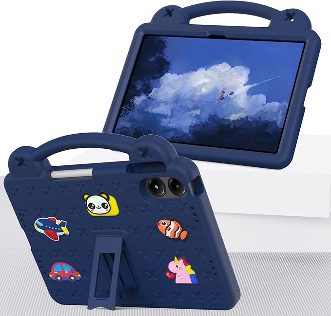 AKABEILA Compatible with Apple iPad Pro 12.9(2018/2020/2021/2022)/Air 13(2026) M4(2025) M3(2024)/Pro 13(2025) M5(2024) Tablet Case, Cases with Shoulder Strap & Stand Handle & Pen Tray Navy Blue