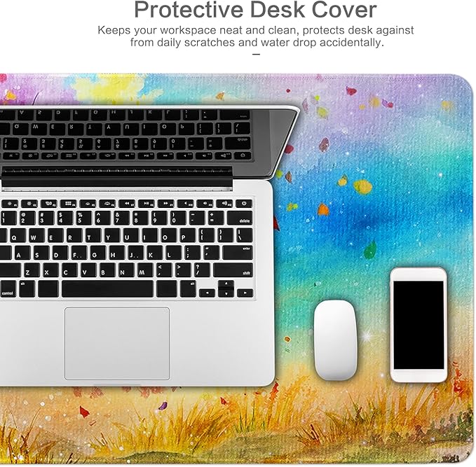 Lokigo Big Desk Pad Life Tree, Colorful Large Gaming Mouse Pad, Waterproof Mousepad for Desk Rubber Base with Stitched Edges DeskMatt for Laptop Office Gaming Work 31.5"x15.7", Tree of Life