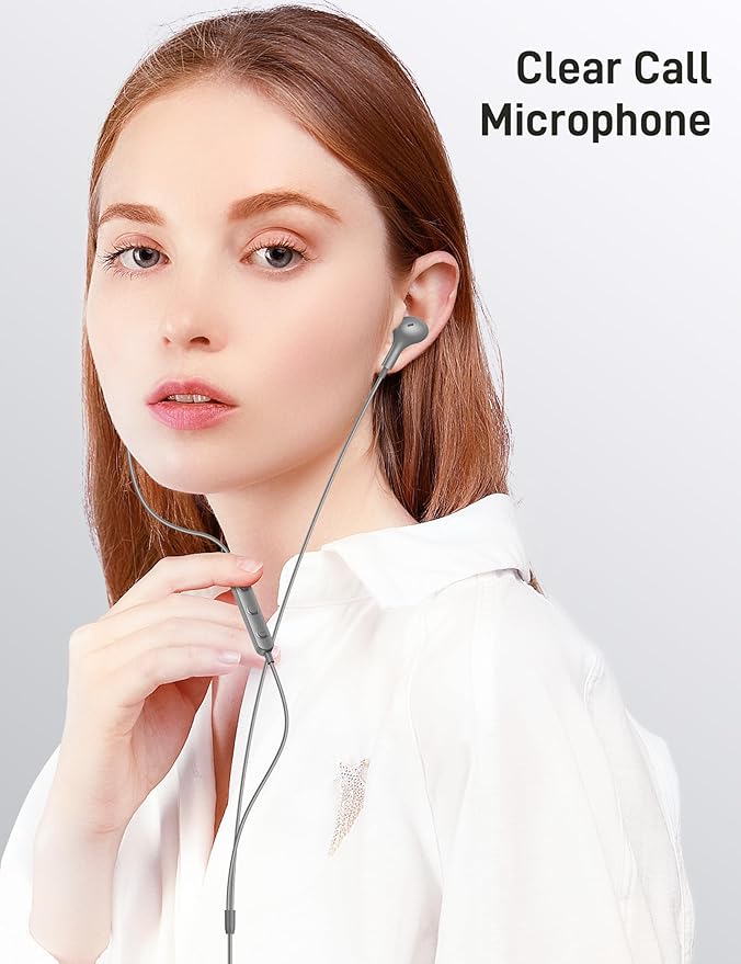 iMangoo for Apple USB C Wired Headphones, Hi-Fi Sound Corded Earbuds, Ergonomic Small in Ear Buds for iPhone 17 Pro Max/17e/16 Plus/16e/15, for Samsung S26/S25 Ultra/for Pixel Type C Earphones Grey