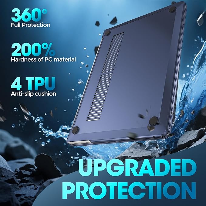 ProCase Protective Case for 15 Inch Microsoft Surface Laptop 7 2024 Release, Hard Shell Transparent Cover with Durable and Lightweight Design -Navyblue