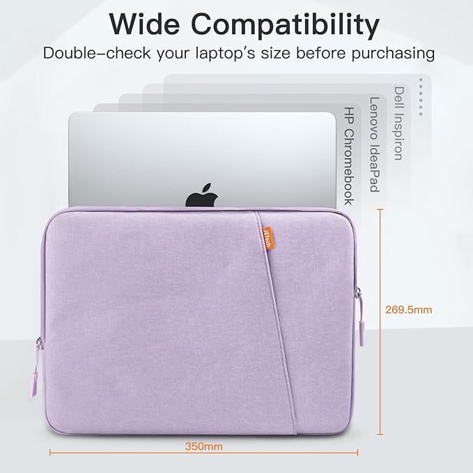 JETech Laptop Sleeve for MacBook Neo (A18 Pro), 14-InchMacBook Air/Pro, MacBook Pro M1-M5 2021-2026, Waterproof Bag Case with Pocket, Compatible with 14 Inch Notebook (Light Purple)