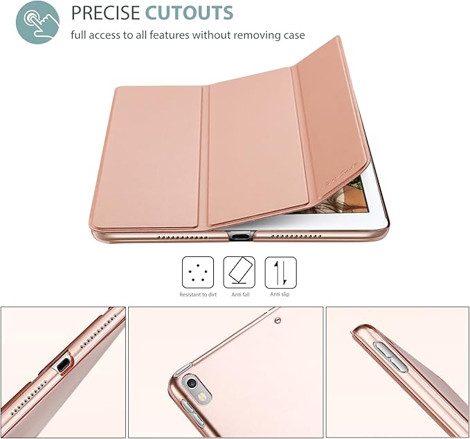 ProCase Smart Case for 10.5” iPad Air 3rd Generation 2019 / iPad Pro 2017, Slim Stand Cover with Translucent Frosted Back for iPad Air 3 -Rosegold