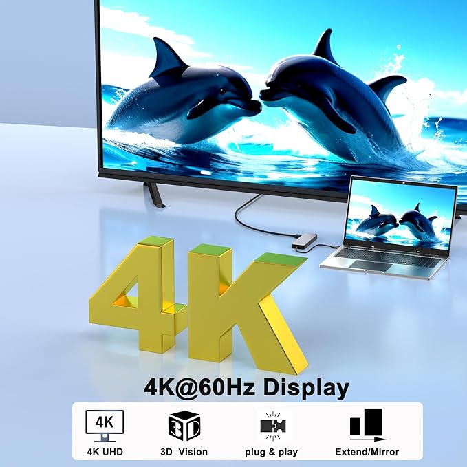 USB C Docking Station with M.2 NVMe SSD Enclosure 10Gbps, 9 in 1 USB-C Hub, Type C SSD Slot with 4K@60Hz HDMI, USB 3.2 Gen2, PD100W, SD/TF Card Reader, Laptop Docking Station for Dell/HP/Lenovo/Mac