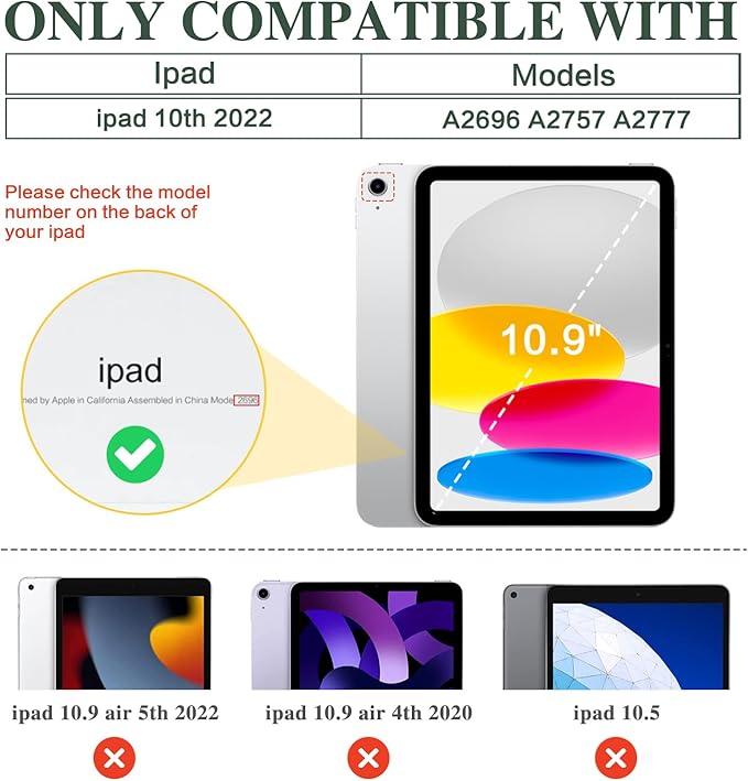 Vimorco Case for iPad (A16) 11th Generation 2025, for iPad 11th/10th Generation Case, Faux Leather Protective Adjustable Cover, Auto Sleep/Wake, Card Pocket with Pencil Holder, Longhorn