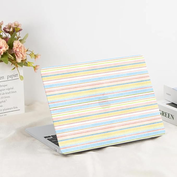 G JGOO Compatible with MacBook Air 13 inch Case 2026 2025-2022 M5 A3449 M4 A3240 M3 A3113 M2 A2681, Hard Shell for MacBook Air 13.6 inch Case + Keyboard Cover + Screen Protector, Colorful Striped