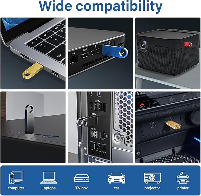 20 Pack 4GB USB Flash Drive with Keychains, Wooolken Sleek Metal USB 2.0 Thumb Drives Memory Stick for PC Laptop Computer(Sliver)