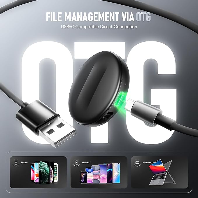 64GB Magnetic Voice Activated Recorder - (4800Hours) Portable Dictaphone Digital Voice Recorder with Playback for Lectures Meetings, Tap Recording Device with AI-Intelligent Triple Noise Reduction