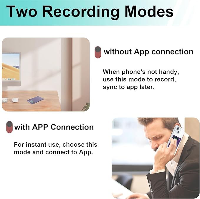 AI Voice Recorder, ChatGPT Transcribe & Summarize, 112 Languages Digital Voice Recorder, Noise Reduction Portable Dictaphone, 64GB HD Recording Device for Meetings, Lectures, Calls, Interviews