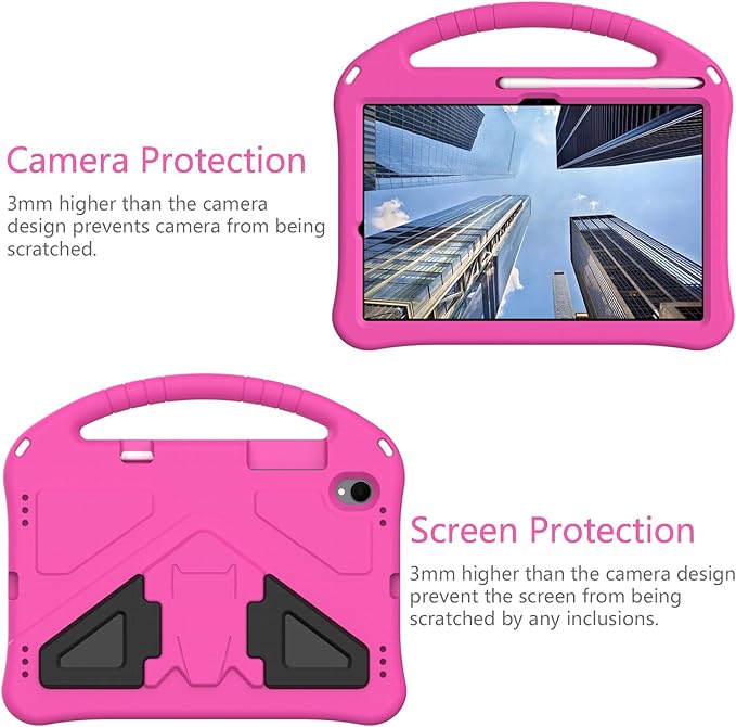 Kids Case for Samsung Galaxy Tab S11 2025 11" Tablet, Techcircle Light Weight Shock Proof EVA Foam Handle Rugged Stand Protective Case, Rose