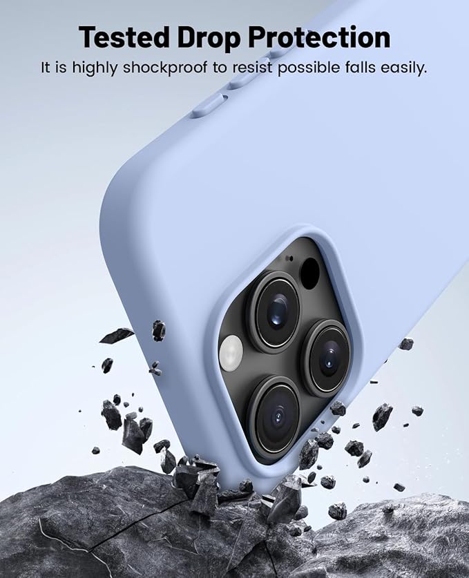 OTOFLY for iPhone 15 Pro Max Case [Compatible with MagSafe] Full-Body Silicone Shockproof Slim Thin Phone Case for iPhone 15 Pro Max 6.7 inch (Light Blue)