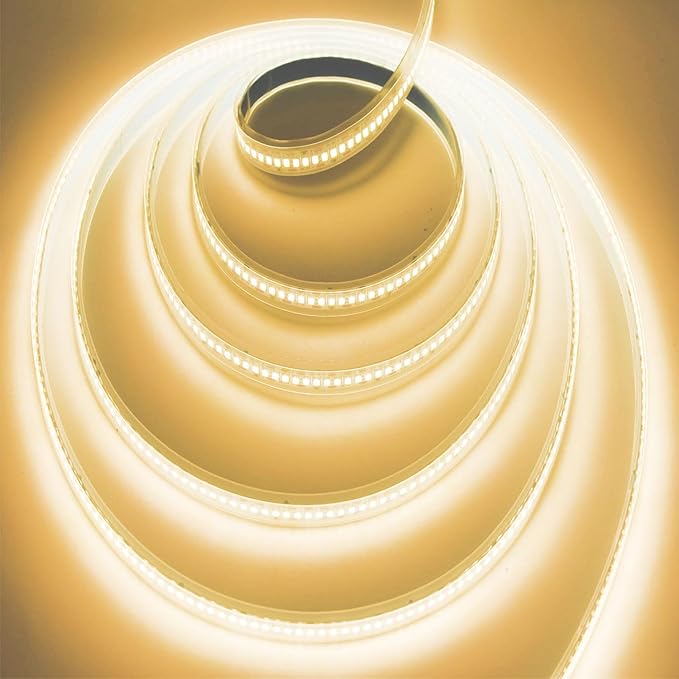 SUYOOULIN LED Strip Lights, SMD 2835 LED Strip Warm White 3000K, DC12V 1200LEDs 16.4Ft 26000LM High Density LED Light Strips Tube Waterproof IP67, 3 Times Brightness Than SMD3528 LED Strip