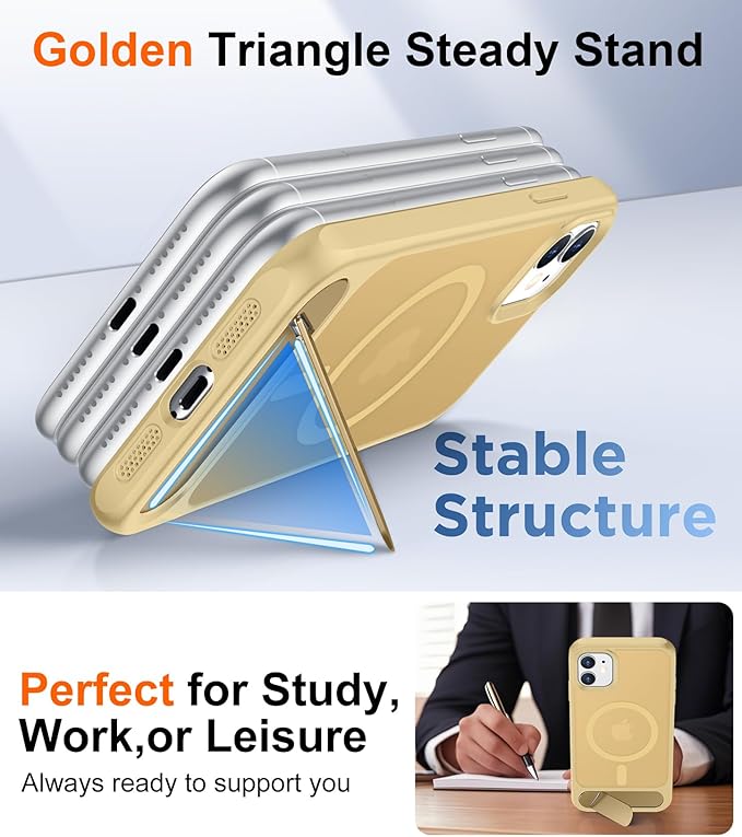 Magnetic Compatible with iPhone 11 Phone Case, [Built-in Invisible Kickstand][Compatible with MagSafe] [Military Grade Shockproof] Slim Translucent Matte Phone Case for iPhone 11 6.1"