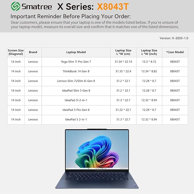 Smatree Hard EVA Protective Sleeve Compatible for 14 inch Lenovo Slim 7i/7i Aura Edition, for IdeaPad Slim5 Gen8, IdeaPad5 Pro Gen 6, for Yoga Slim 7i/6i, Green (X8043TG)