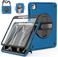 Miesherk Case for iPad Pro 13 Inch, Military Grade Heavy Duty Shockproof iPad 13 Case (2024, 7th Generation) - Screen Protector, Rotating Stand, Pencil Holder, Hand/Shoulder Strap, Blue