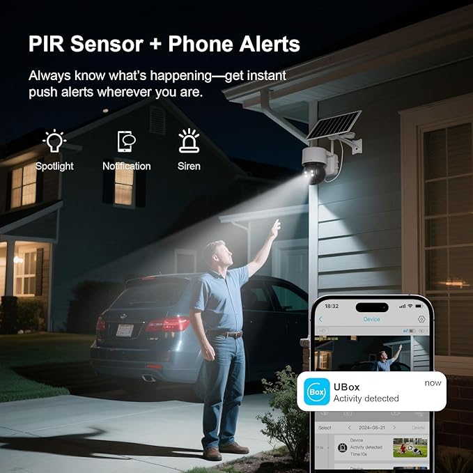 HOSAFE.COM Security Cameras Wireless Outdoor, Solar WiFi Cameras for Home Security, 2K Color Night Vision, AI Motion Detection, 2-Way Audio, IP66 Waterproof, SD/Free Cloud Storage (Need Apply)