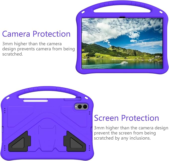 Kids Case for Samsung Galaxy Tab S11 Ultra 2025 14.6" Tablet, Techcircle Light Weight Shock Proof EVA Foam Handle Rugged Stand Protective Case, Purple