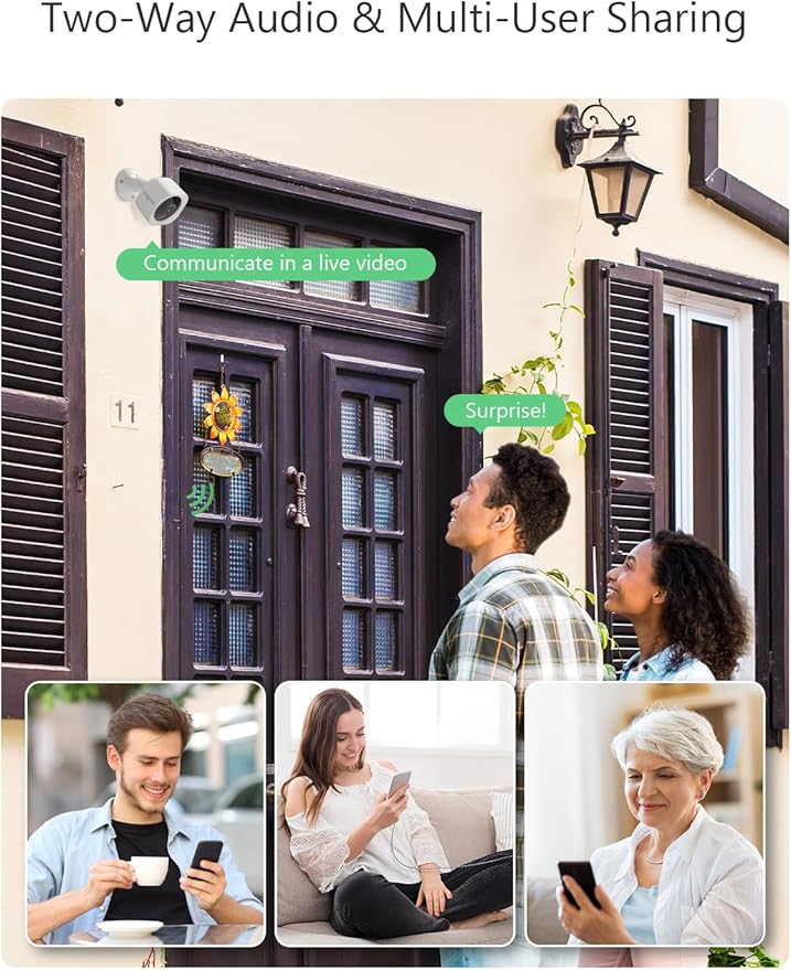 Security Cameras Wireless Outdoor Magnetic, 2.4G WiFi 2K Battery Powered, AI Motion Detection, Color Night Vision, 2-Way Talk, Waterproof,Cloud/SD Storage, Compatible with Alexa (1Pack)