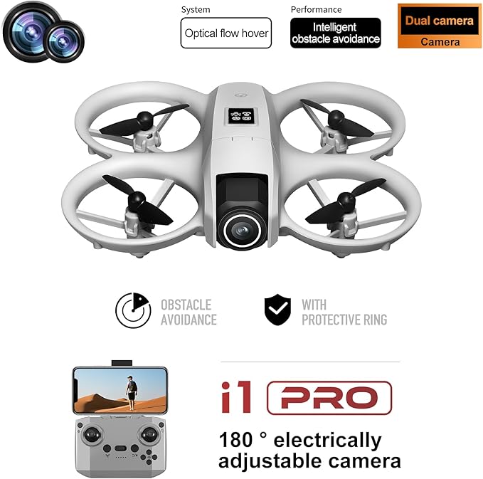 Drone with HD Camera for Beginners Adults, Under 249g Lightweight Mini Drones with Body Lights 360° Rolling One-Key Takeoff/Landing, Headless Mode, I1 Pro Mini RC Quadcopter Cool Birthday Gift