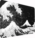 Large Gaming Mouse Pad with Double Stitched Edges, 14.9 x 11.7 inches Premium-Textured & Waterproof Mousepad, Nonslip Natural Rubber Base Mouse pad for Laptop,Computer, Office, Wave White