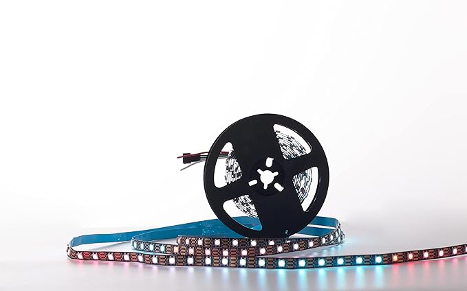 WS2812B LED Strip Individually Addressable Light WS2811 IC WS2812 60Pixels/m SMD 5050 RGB Pixel Strip DC5V (16.4FT 300LEDS Non-Waterproof, Black PCB)