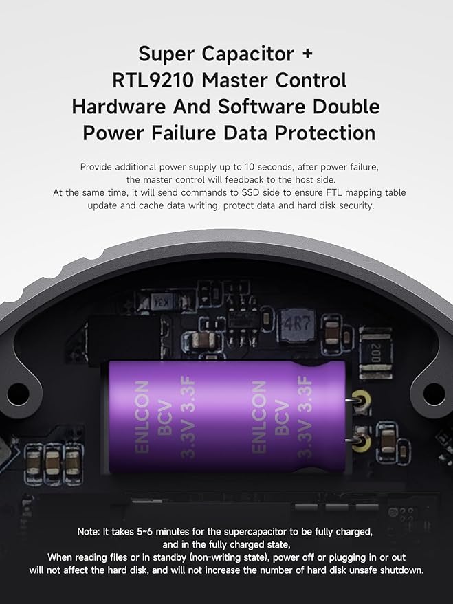 Hagibis Magnetic M.2 2230 NVMe SSD Enclosure with Magsafe for iPhone 17 16 15 Pro Max ProRes, USB C 3.2 Gen2 10Gbps to NVMe Adapter, Aluminum External SSD Case for MacBook, iPad Pro, Android (MC100)