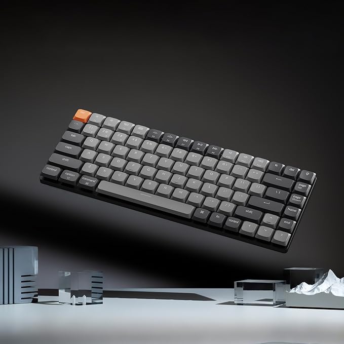 Keychron K3 Version 3 Low Profile Wireless Mechanical Keyboard, 75% Layout QMK Programmable Bluetooth 5.2/Wired, White Backlit with Shine-Through Keycaps for Mac Windows Linux