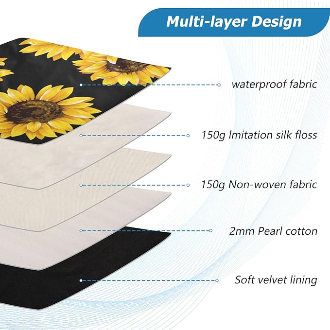Sunflower Floral Laptop Sleeve 13 inch Cute Laptop Bag 14 inch Waterproof Computer Bag for Women Laptop Accessories Computer Cover Bag for Tablet Men, A06D24018