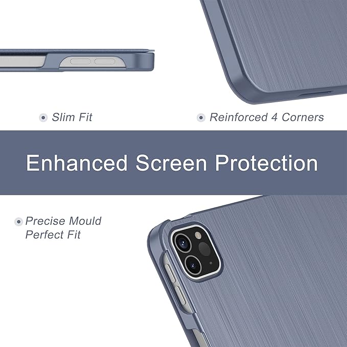 Soke Case for iPad Air 13 Inch (M3/M2) 2025/2024,iPad Pro 12.9 2022 2021(6th 5th Generation) - [Slim Trifold Stand + Auto Wake/Sleep],Protective Hard PC Back Cover (Lavender)