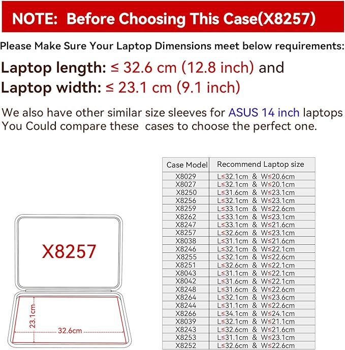 Smatree Hard EVA Protective Sleeve Case Compatible for 14 inch ASUS Chromebook C424/C423 Laptop Anti-Shock and Waterproof Bag (X8257)