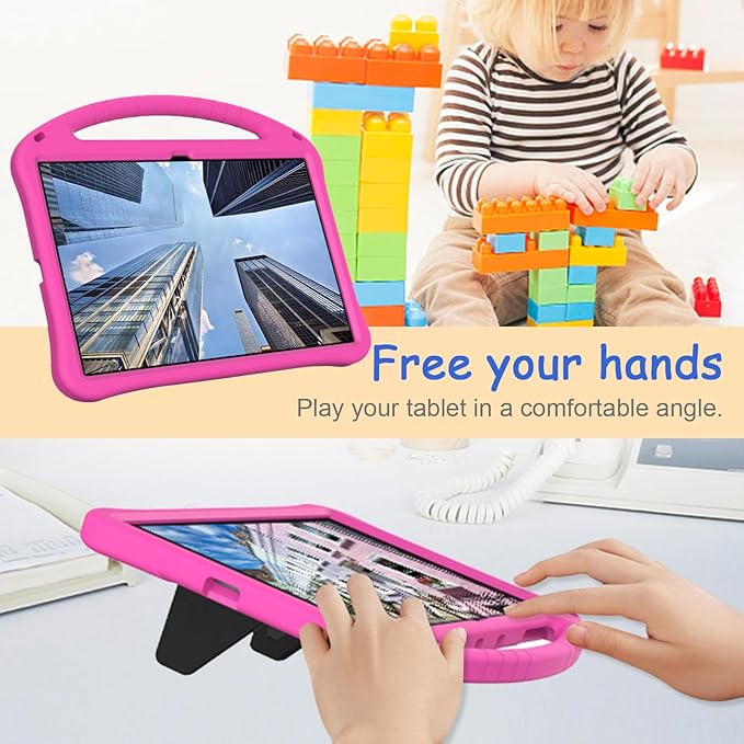 Kids Case for Samsung Galaxy Tab S11 Ultra 2025 14.6" Tablet, Techcircle Light Weight Shock Proof EVA Foam Handle Rugged Stand Protective Case, Rose