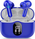 Btootos Wireless Earbuds, Bluetooth 5.4 Headphones Bass Stereo, Ear Buds with Noise Cancelling Mic, IP7 Waterproof in Ear Earphones, 36H LED Display Bluetooth Earbuds for Laptop Pad Phones, Navy Blue