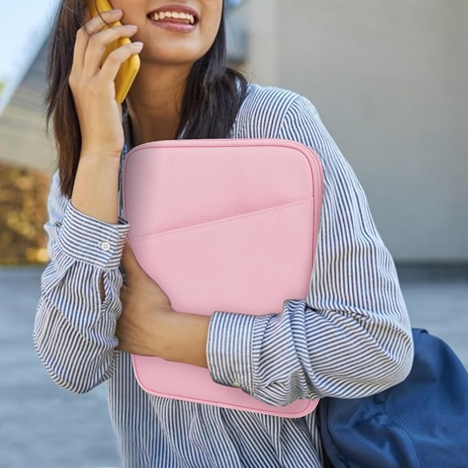 Dadanism 9-11" Tablet Sleeve Bag Carrying Case for iPad (A16) 11th Gen 11", iPad 10th Gen 10.9" Air 5/4, iPad Air M4/Pro 11", iPad 9/8/7th, Galaxy Tab A11+ Plus 11", Remarkable 2 10.3", Flowers Pink