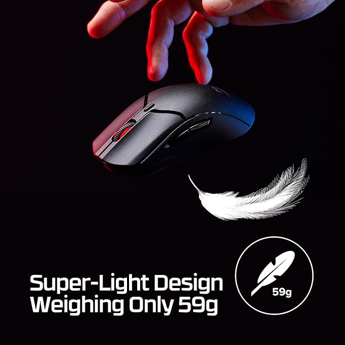 HyperX Pulsefire Haste 2 Mini – Wireless Gaming Mouse for PC Compact Lightweight Bluetooth 2.4GHz Black