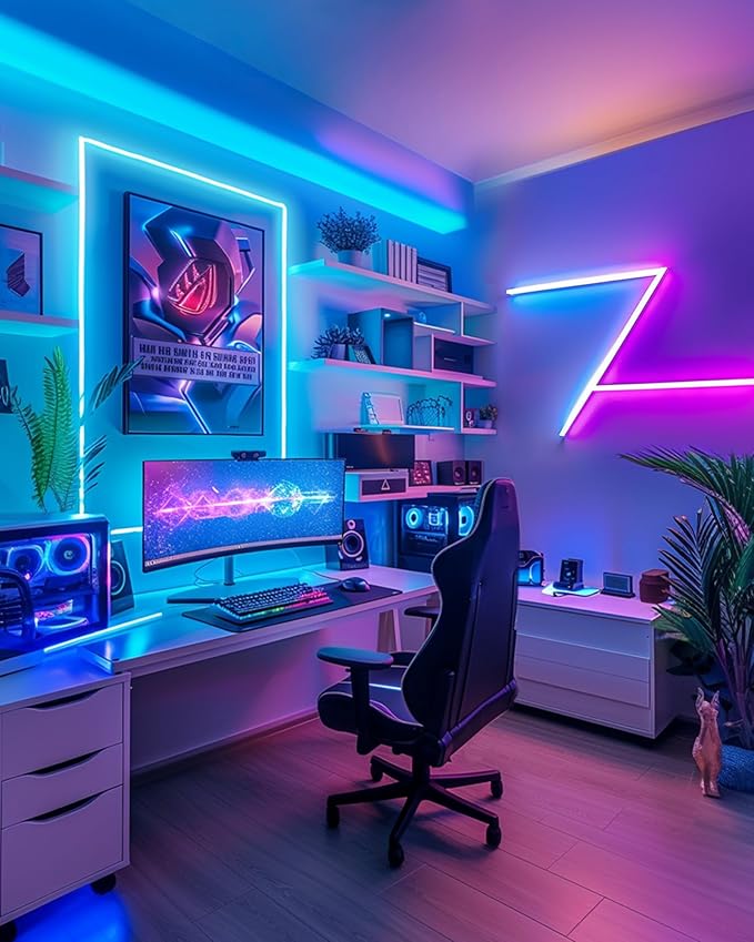 HitLights LED Strip Lights, Small LED Light Strips Dimmable, RGB 5050 Color Changing LED Tape Light with Remote and UL-Listed Adapter for TV Backlight, Bedroom, Cabinet Shelf Display