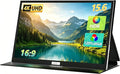 FMC 4K Portable Monitor 15.6" 3840x2160 USB-C HDMI Laptop Monitor, Slim Lightweight 1500:1 Gaming Display with Speakers, Second Monitor for Travel Monitor Laptop & PC Mac Phone PS4 PS5 Switch