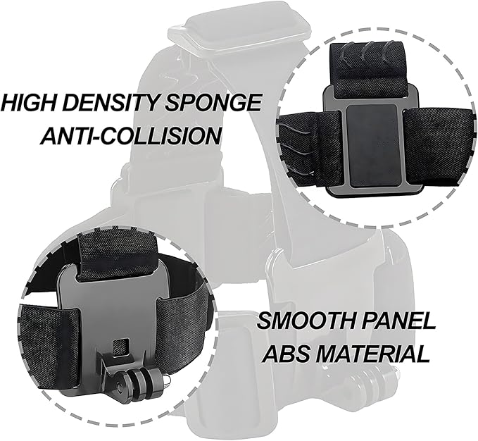 Head Strap Mount for Insta 360 X5 X4 X3 X2 X ACE Pro ONE RS R GO 2 3, Hat Headband Mount Compatible with GoPro Hero 13 12 11 10 9 8 7, Fusion Max, DJI Osmo Action 2 3 4 5 Pro Cameras